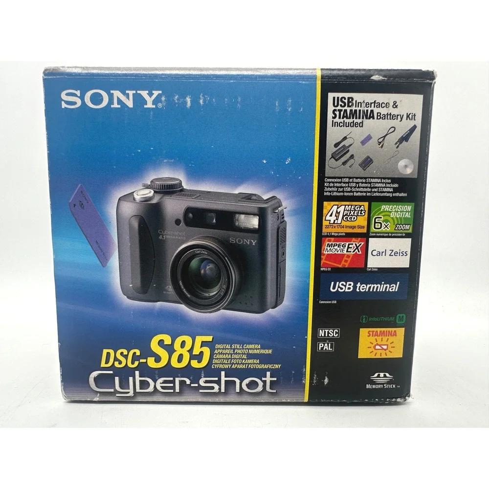 RARE CIB Sony Cyber-shot DSC-S85 4.1MP Vintage Camera Bundle Boxed COMPLETE